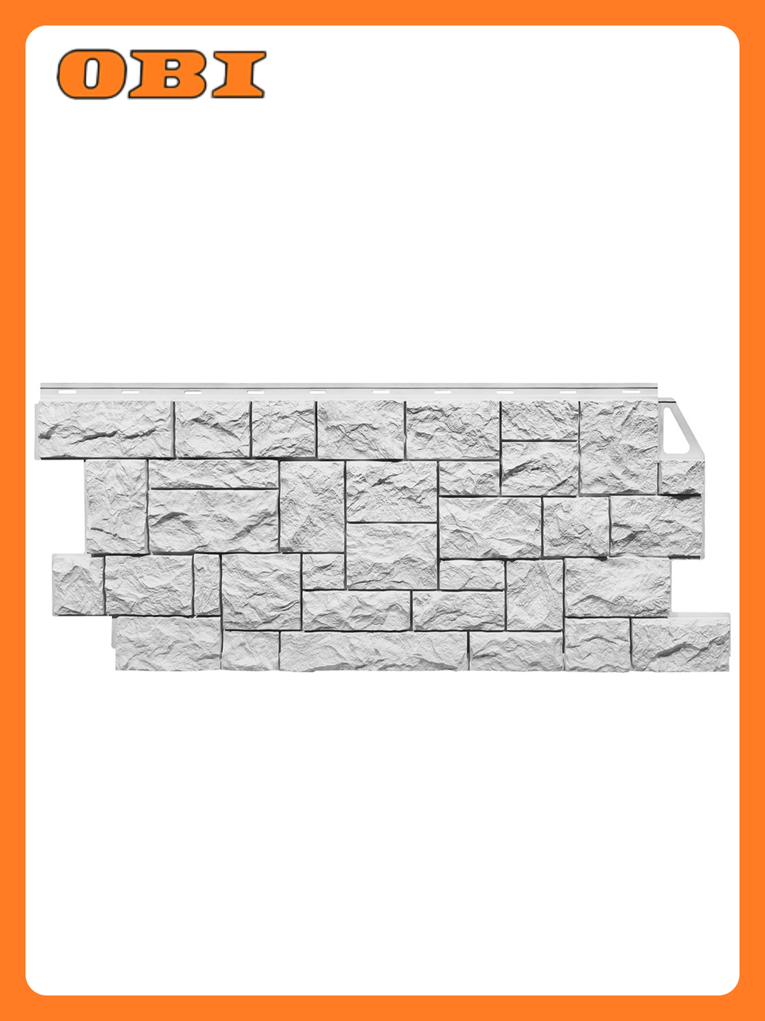 Фасадные панели FineBer  Дикий камень   винил  1117х465 мм  белые