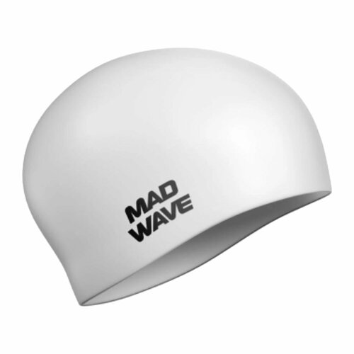 Шапочка для плавания MAD WAVE Long Hair Silicone, белый