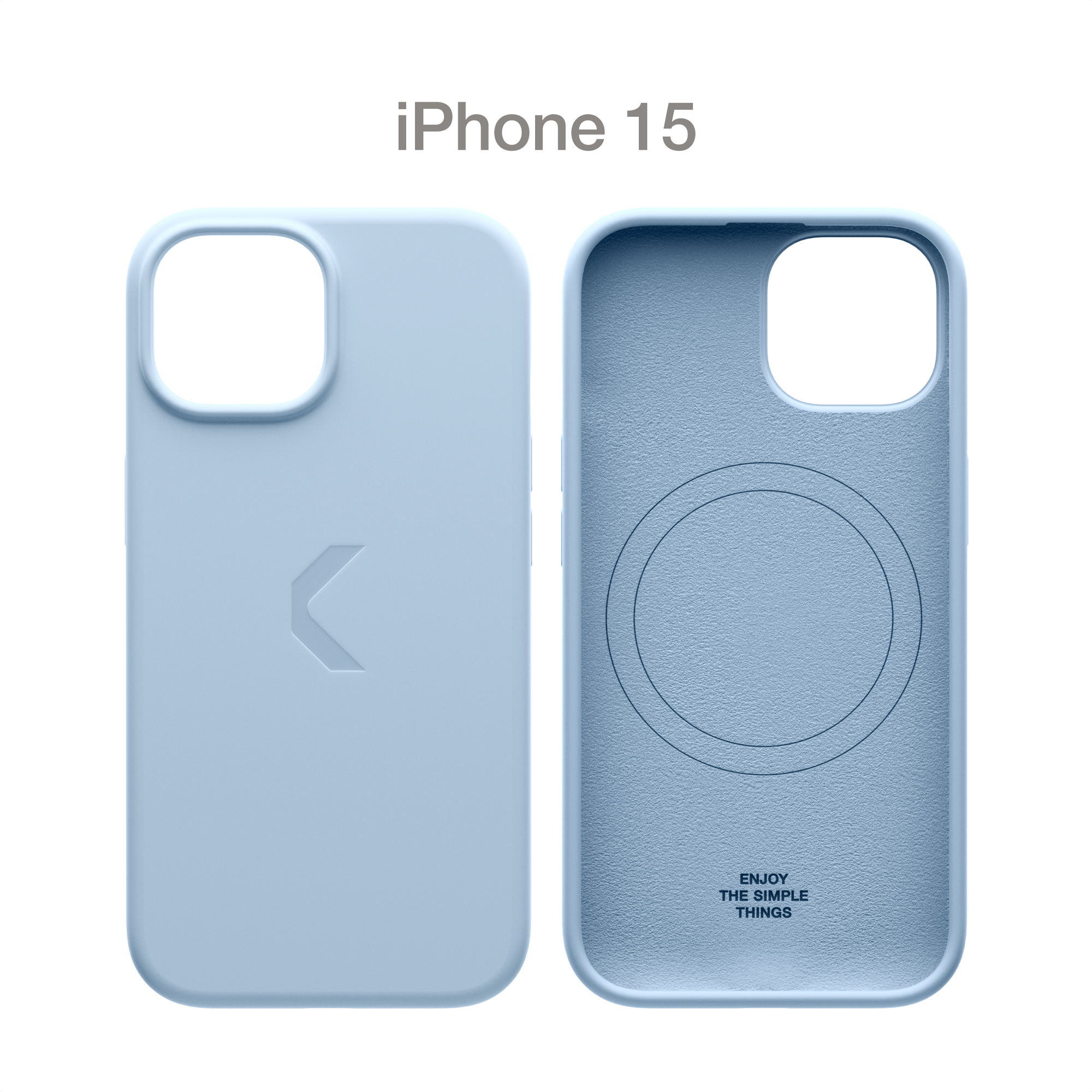 Силиконовый чехол COMMO Shield Case для iPhone 15 с поддержкой беспроводной зарядки, Light Blue