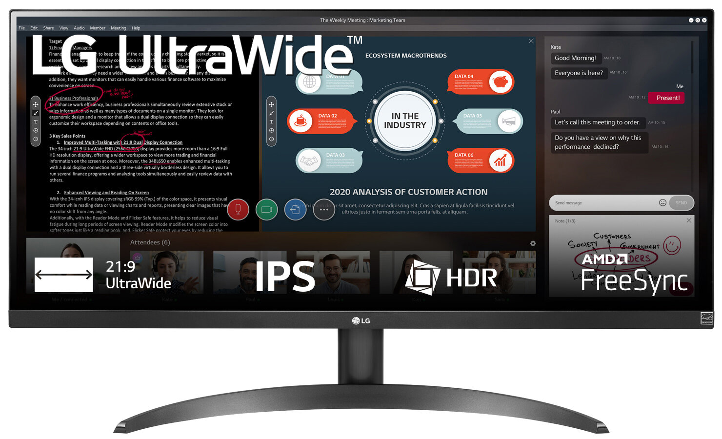 29" Монитор LG UltraWide 29WP500-B 2560x1080 75 Гц IPS