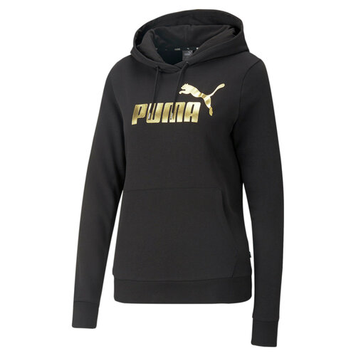 Толстовка PUMA ESS+ Metallic Logo, силуэт прямой, размер XS, черный