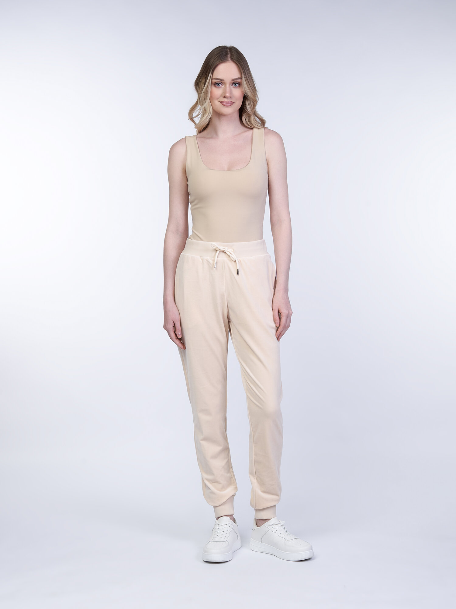 Брюки джоггеры GUESS, размер XS, розовый/белый — фото 1