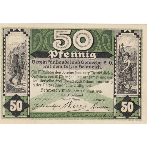 Германия (Веймарская Республика) Швайх 50 пфеннигов 1921 г.