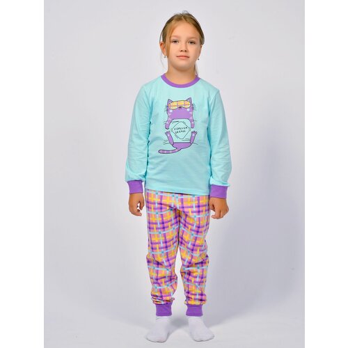 Пижама Let's Go, брюки, джемпер, брюки с манжетами, рукава с манжетами, без капюшона, манжеты, без карманов, размер 166/60, розовый, зеленый