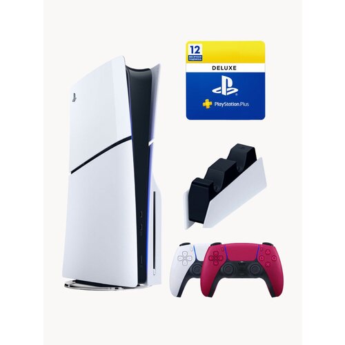 Sony Playstation 5 slim 1 Tb с дисководом2-ой геймпадкрасныйзарядноеДелюкс 12 месяцев 115000₽