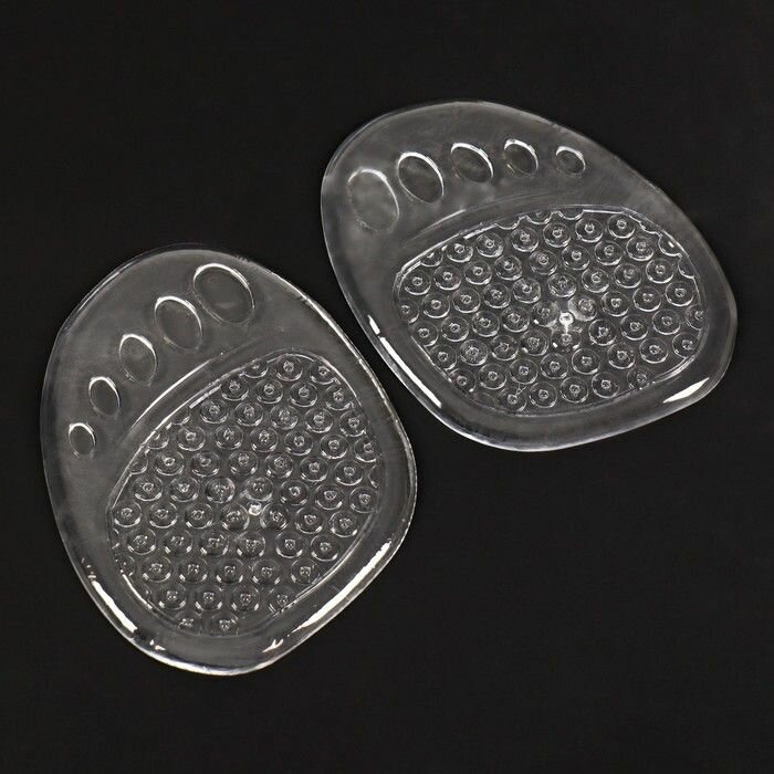 фото Полустельки для обуви, с протектором, на клеевой основе, силиконовые, 9 × 7 см, пара, цвет прозрачный