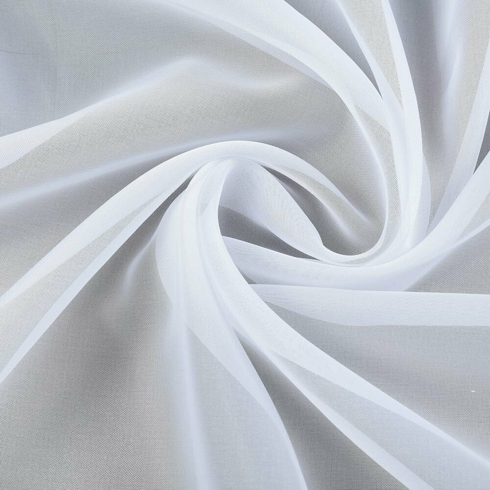 ВсеТканиТут Тюль"Вуаль Bacio дуэт" 200x240 белый 2шт — фото 1