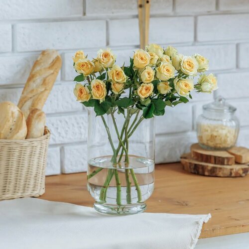 Ваза для цветов стеклянная Афина 25х15 см