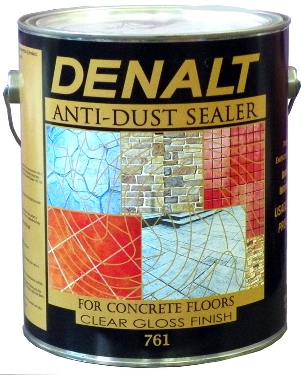 фото Лак для Бетона и Камня 1л Denalt 761 Anti-Dust Sealer Глянцевый с Эффектом Мокрого Камня, Алкидный для Внутренних и Наружных Работ.