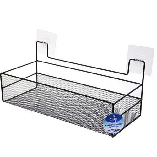 Полка металлическая универсальная «фарго», цвет черный, 36*14.5*14.5см (лейбл)