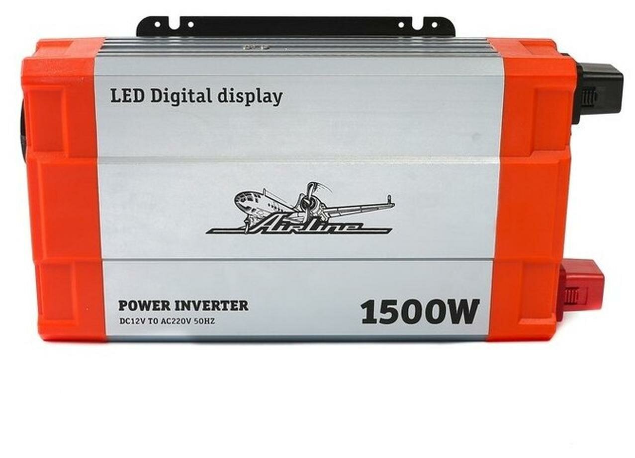 Инвертор 12-220в, 1500 вт для автомобилей AIRLINE API150008 (запчасти и комплектующие)