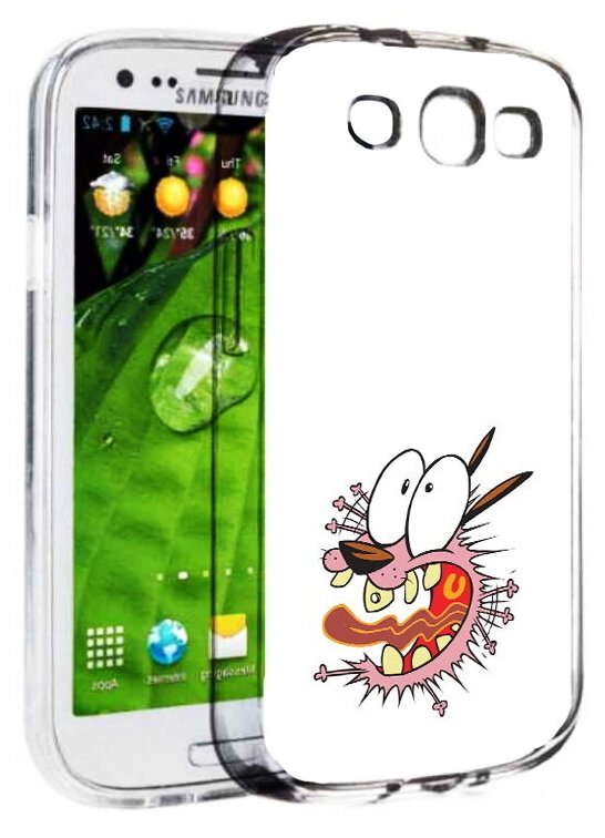 Чехол задняя-панель-накладка-бампер MyPads испуганный бобик для Samsung Galaxy S3 GT-I9300/Duos GT-I9300I противоударный