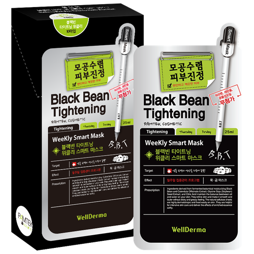 Тканевая маска для лица сужение ПОР Black Bean Tightening Weekly Smart Mask, 25 мл