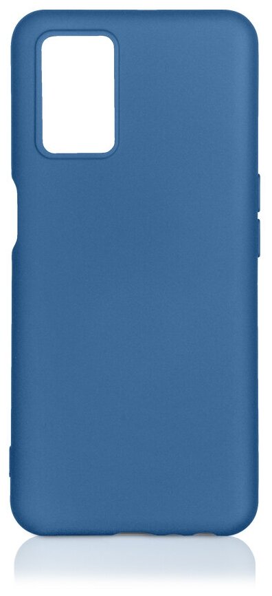 Силиконовый чехол с микрофиброй DF для телефона Oppo A54 4G синий