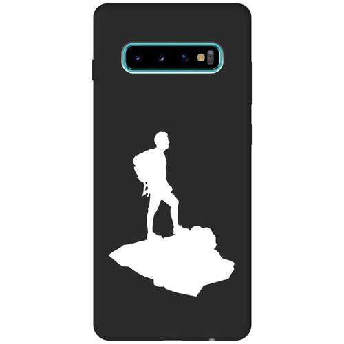 Матовый чехол Trekking W для Samsung Galaxy S10+ / Самсунг С10 Плюс с 3D эффектом черный матовый чехол trekking w для samsung galaxy s10 самсунг с10 с 3d эффектом черный