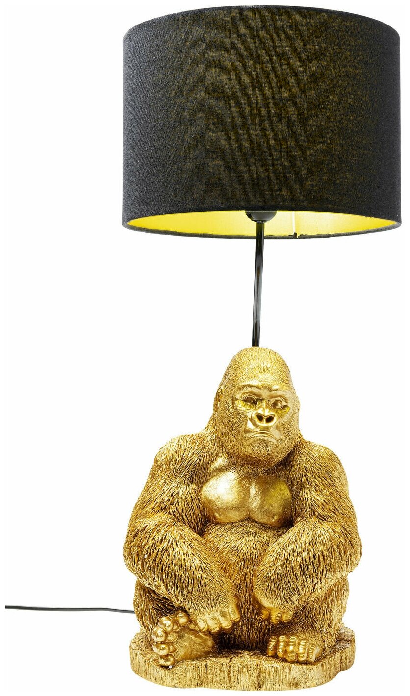 Лампа настольная Gorilla, KARE Design, коллекция "Горилла" 30*70*30, Полиэстер, ПВХ, Полирезин, Черный, Золотой