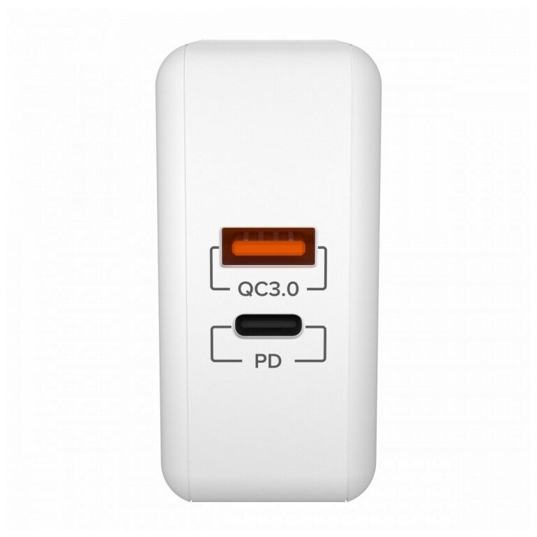 Сетевое зарядное устройство Lyambda 48Вт, USB-C + USB-A, 3A, белый Noname - фото №3
