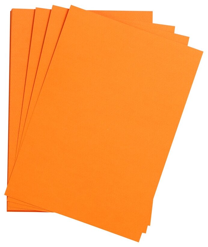 Цветная бумага 500*650мм, Clairefontaine "Etival color", 24л, 160г/м2, оранжевый, легкое зерно, хлопок