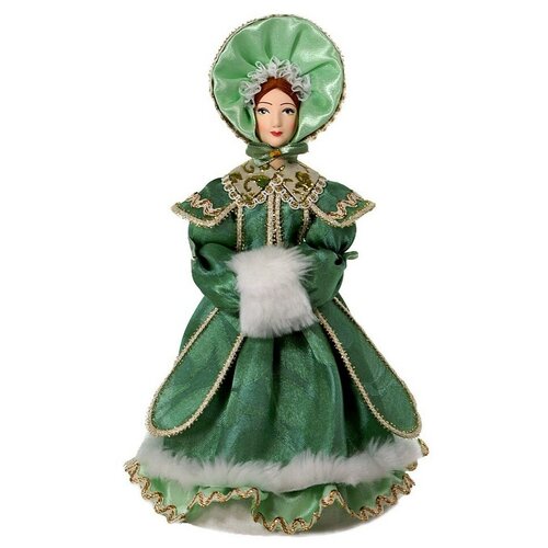 Кукла коллекционная Потешного промысла Дама в городской зимней одежде с муфтой.
