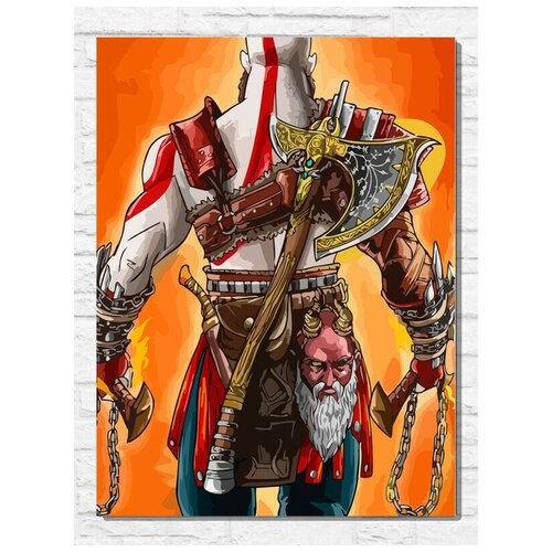 Картина по номерам на холсте игра god of war 4 - 9597 В 30x40 картина по номерам на холсте god of war 4