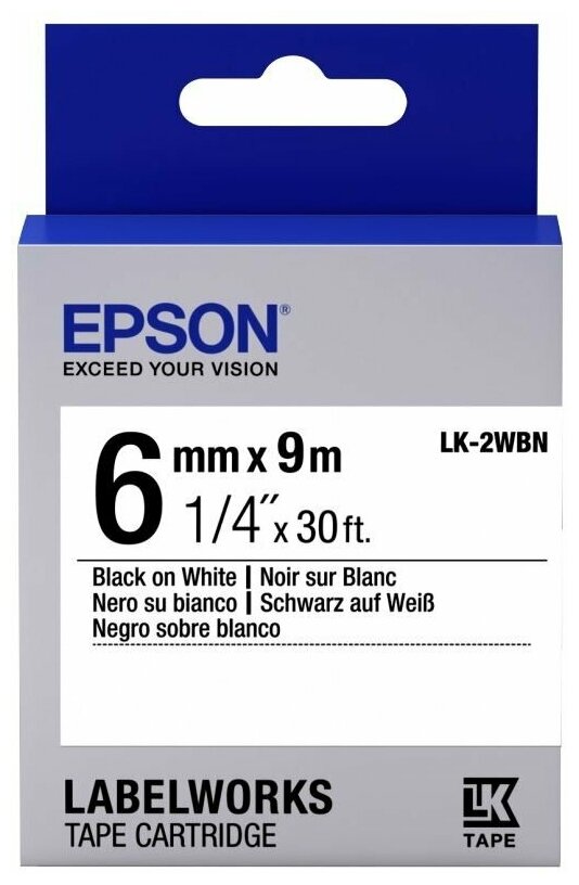 Лента термотрансферная Epson LK-2WBN (C53S652003)