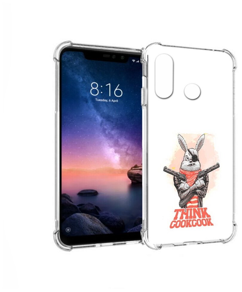 Чехол задняя-панель-накладка-бампер MyPads кролик пират для Xiaomi Redmi Note 6/Note 6 Pro противоударный