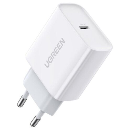 Комплект 2 штук, Зарядное устройство UGREEN сетевое USB C 20W PD, цвет белый (60450)