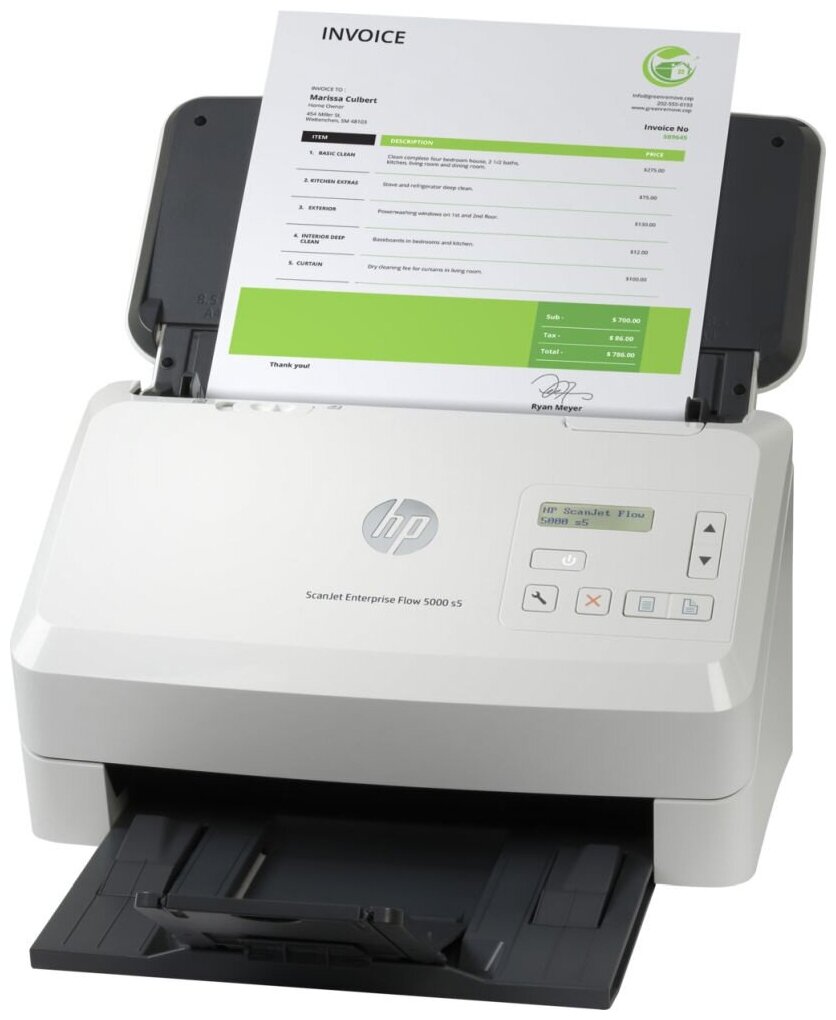 Сканер HP ScanJet Enterprise Flow 5000 s5 (CIS, A4, 600 dpi, USB 3.0, ADF 80 sheets, Duplex, 65 ppm/130 ipm, 1y warr, (replace L2755A))