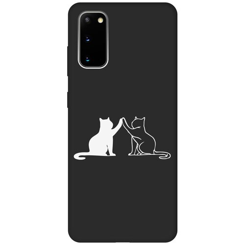 Матовый Soft Touch силиконовый чехол на Samsung Galaxy S20, Самсунг С20 с 3D принтом Cats W черный чехол книжка на samsung galaxy s20 самсунг с20 с 3d принтом cats w черный