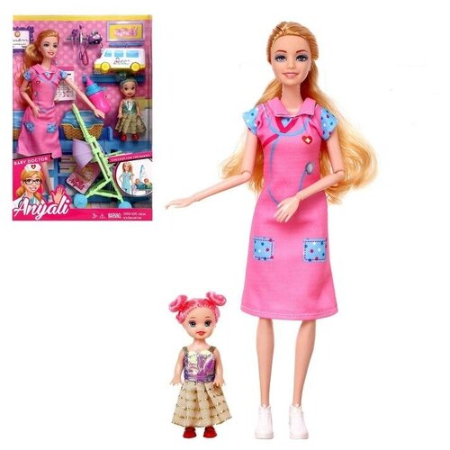 Кукла-модель шарнирная «Врач» с малышкой, с аксессуарами, микс кукла модель беременная лиза с малышкой коляской и аксессуарами микс