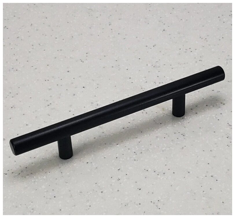 Комплект 2 шт Мебельная Ручка-рейлинг d-12 mm 128мм, h32 матовый черный - фотография № 7
