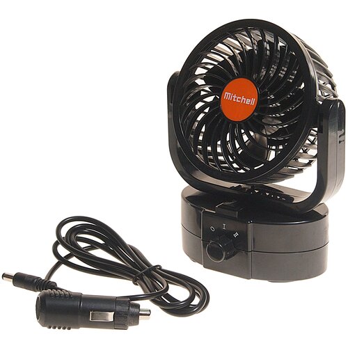 Вентилятор HX-502 10см (4) 24V (4.5/5W) 2-скорости, автовращение, с регулируемыми углами обдува 360 градусов black/orange MITCHELL