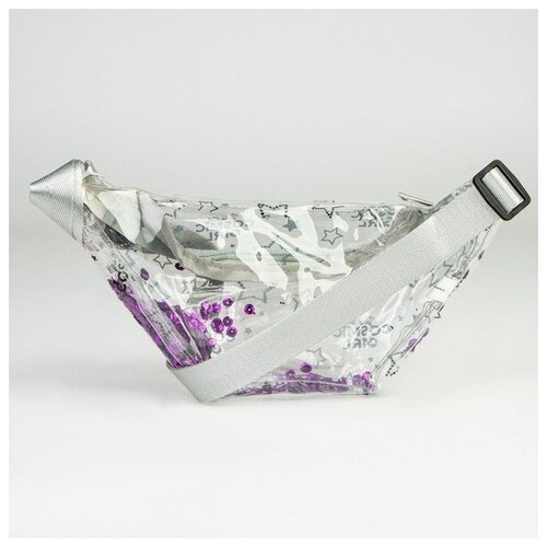 фото Сумка детская поясная космическая на молнии, цвет прозрачный nazamok