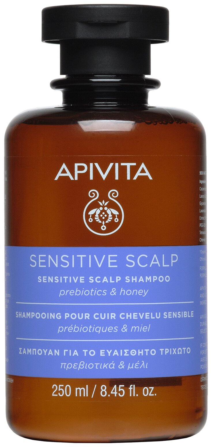 Apivita Шампунь для чувствительной кожи головы с пребиотиками и медом, 250 мл (Apivita, ) - фото №1