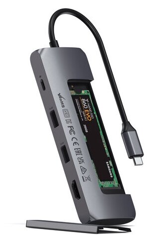 Хаб Satechi USB-C Hybrid Multiport Adapter ST-UCHSEM (Space Gray)