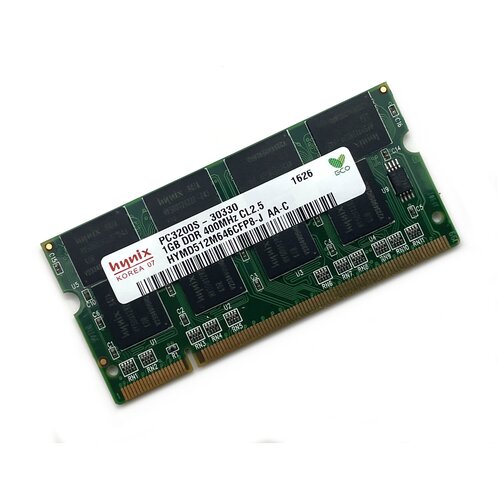Оперативная память DDR 1Gb 400 Mhz Hynix HYMD512M646CFP8-J So-Dimm для ноутбука оперативная память ddr 1gb 333 mhz hynix hymd512m646cfp8 j so dimm для ноутбука