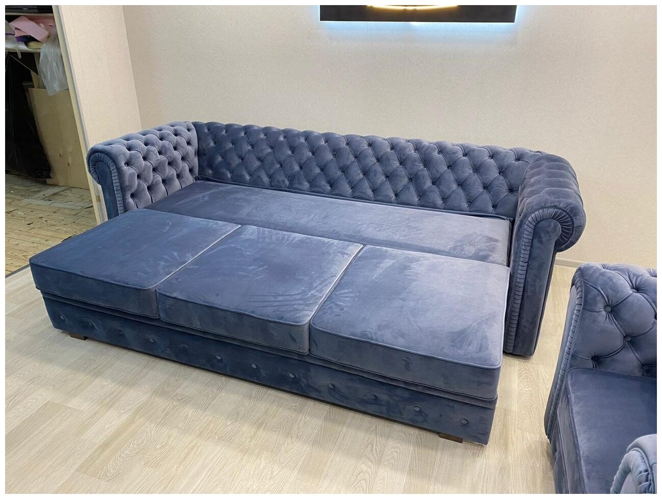 Комплект мягкой мебели диван раскладной Честер 250см + кресло Честер 110см+2 валика