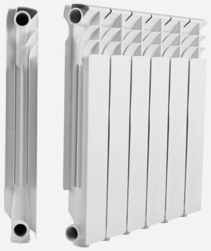 Изображение товара Радиатор металлсервис THERMA Q3 500/80, алюминий, 6 секций, боковое подключение, белый