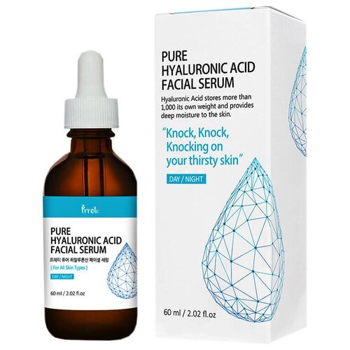 Prreti pure hyaluronic acid гиалуроновая сыворотка для тотального увлажнения лица, 60 мл.