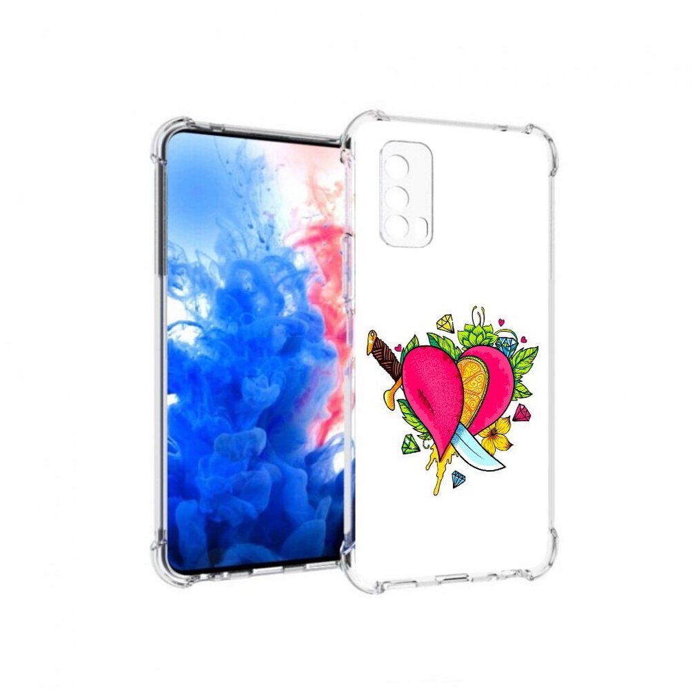 Чехол задняя-панель-накладка-бампер MyPads Фруктовое сердце для Vivo iQoo Z1x 5G противоударный