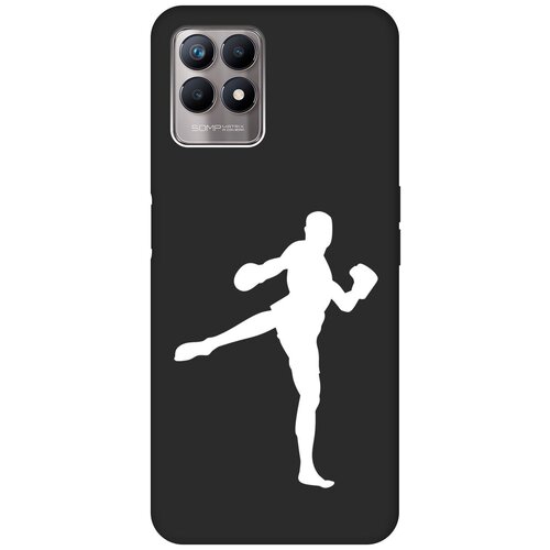 Матовый чехол Kickboxing W для Realme 8i / Рилми 8 ай с 3D эффектом черный матовый чехол kickboxing w для realme 8 8 pro рилми 8 8 про с 3d эффектом черный