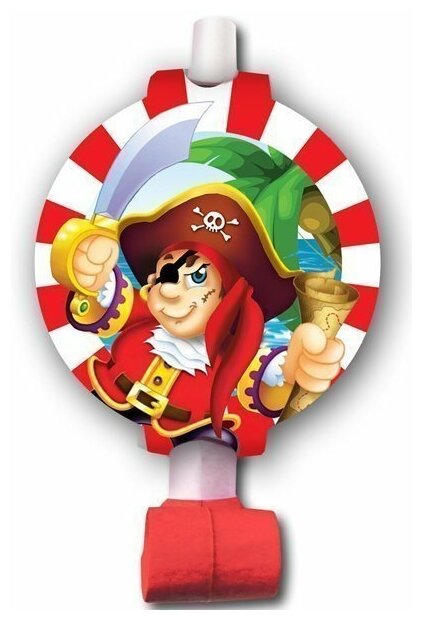 Язык-Гудок с карточкой Веселый пират 6 шт. 6038564