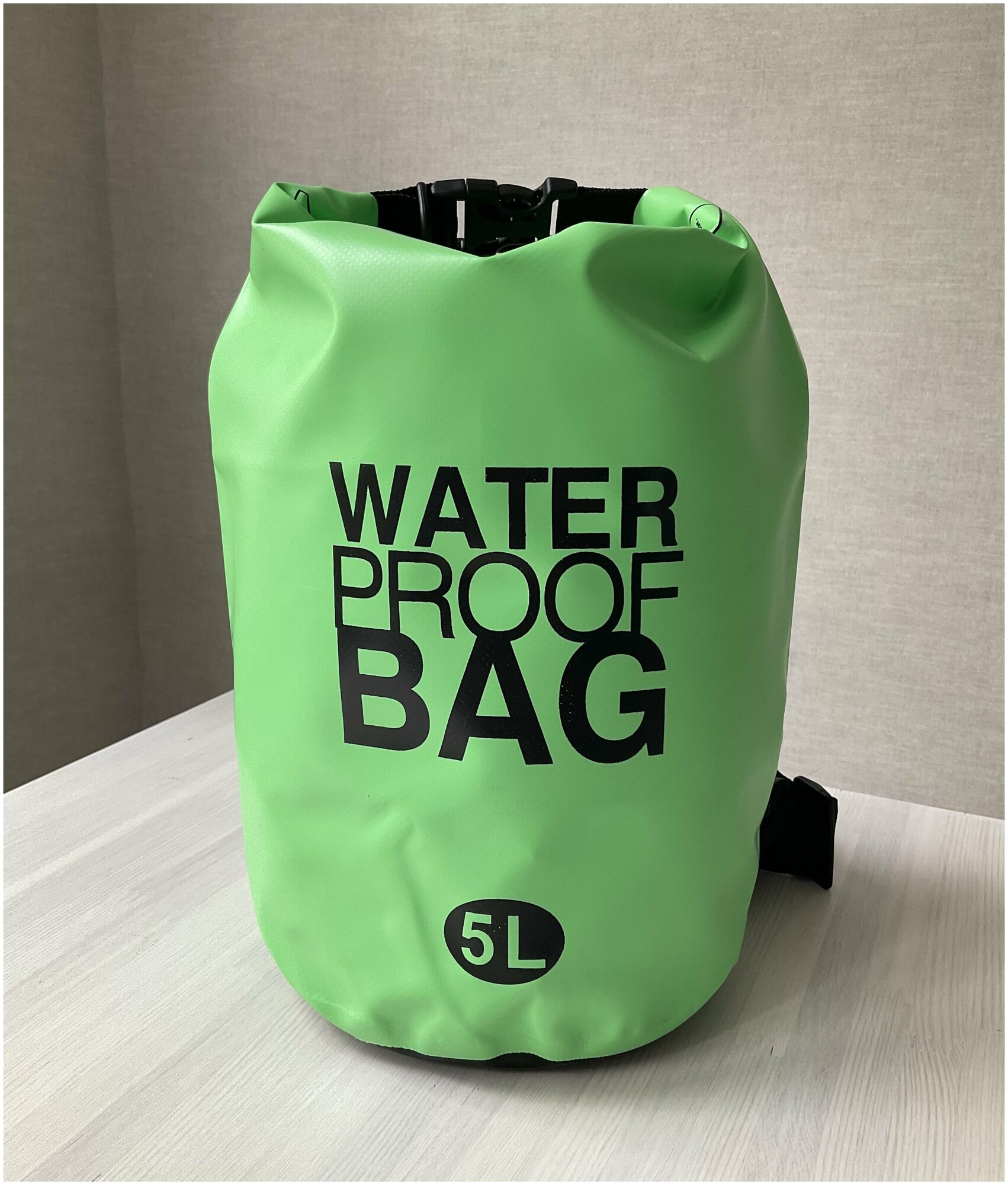 Герморюкзак, гермомешок, водонепроницаемый, водоотталкивающий 5 литров, Water Proof Bag, зеленый