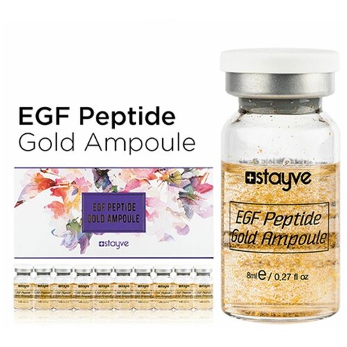 Stayve EGF Peptide Gold 1 Ampoule Сыворотка высокообогащенная золотыми пептидами, для лица под дермапен / мезороллер, 1 ампула 8 мл