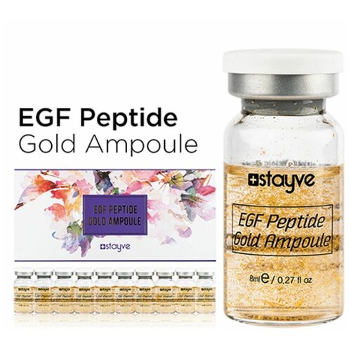 Stayve EGF Peptide Gold 1 Ampoule Сыворотка высокообогащенная золотыми пептидами, для лица под дермапен / мезороллер, 1 ампула 8 мл 