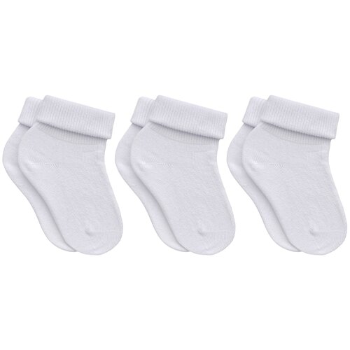 фото Комплект из 3 пар детских носков rusocks (орудьевский трикотаж) белые (м), размер 10-12