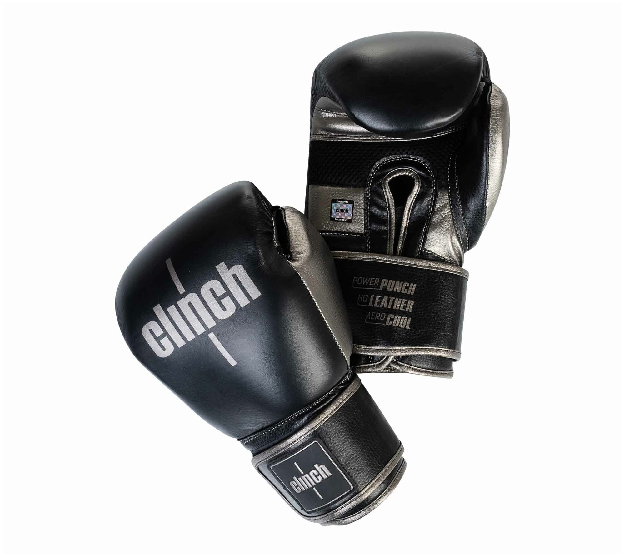 C152 Перчатки боксерские Clinch Prime 2.0 черно-бронзовые - Clinch - Черный - 16 oz
