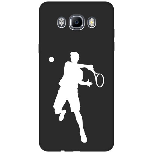 Матовый чехол Tennis W для Samsung Galaxy J7 (2016) / Самсунг Джей 7 2016 с 3D эффектом черный матовый чехол lazybones w для samsung galaxy j7 2016 самсунг джей 7 2016 с 3d эффектом черный