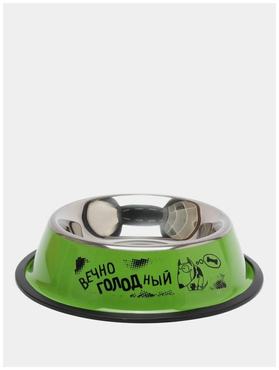 фото Миска металлическая нескользящая для собак, Bentfores (ф 22 см, 32913)