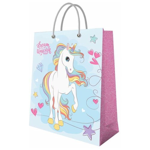 Подарочный пакет ND Play Единорог изящный, большой 250*350*100 мм